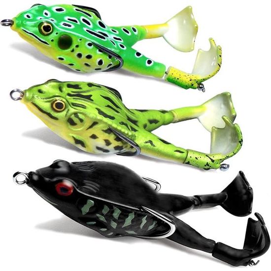 Jooheli Leurres Grenouille, 5 Pièces Leurres de Pêche Appât avec Boîte Jooheli Leurres Grenouille, 5 Pièces Leurres de Pêche Appât avec Boîte