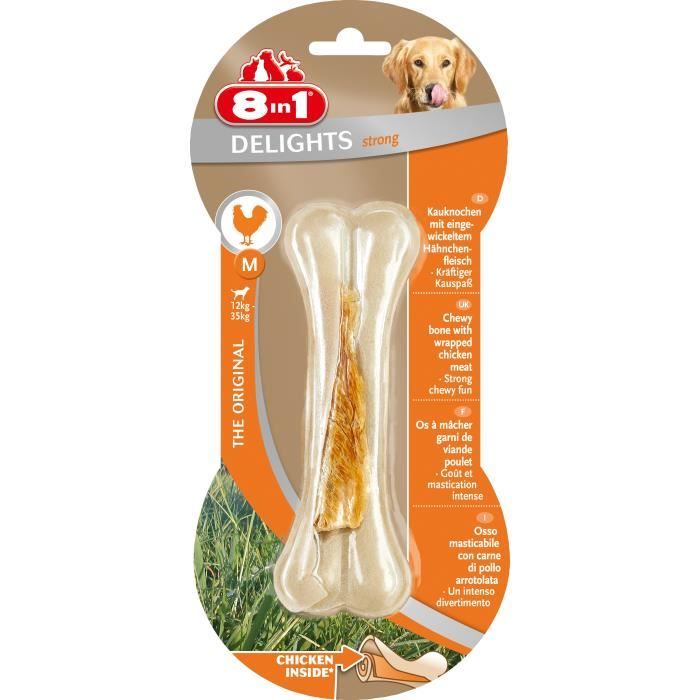 8IN1 Friandise os à mâcher ferme Delight - Garni de viande de poulet - Pour chien de petite race à race moyenne