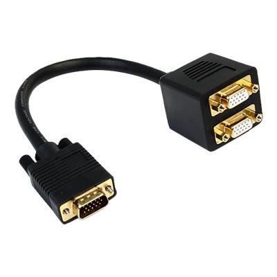 Câble répartiteur / splitter vidéo VGA de 30cm - Câble répartiteur vidéo VGA de 30 cm - 1x VGA (M) vers 2x VGA (F) - Noir
