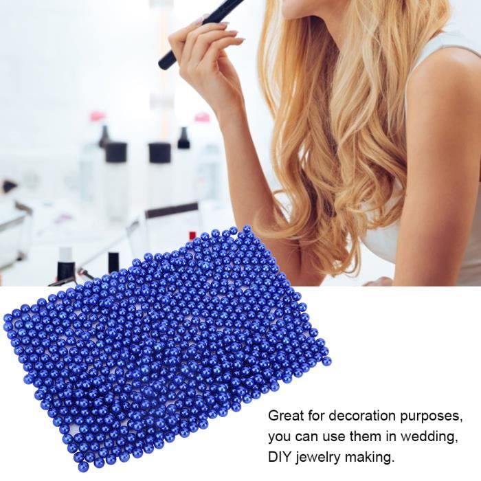 Perle simulée en plastique pour Cas de boîte de rangement de maquillage bricolage Organisateur Décoration DIY Bead(Bleu)