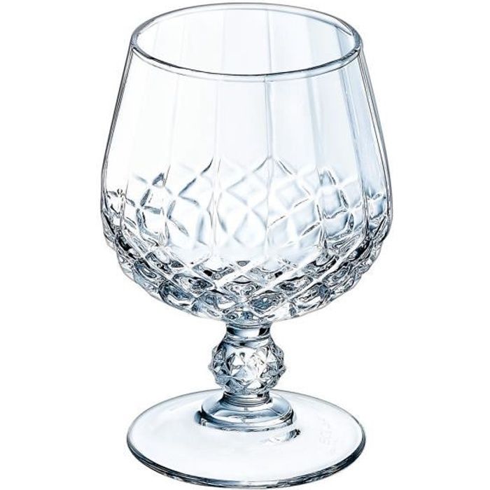 6 verres à Cognac 32cl Longchamp - Cristal d'Arques - Verre ultra transparent au design vintage Cristal Look