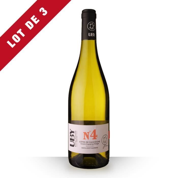 Lot de 3 - Uby N°4 Gros et Petit Manseng Côtes de Gascogne Blanc - 75cl
