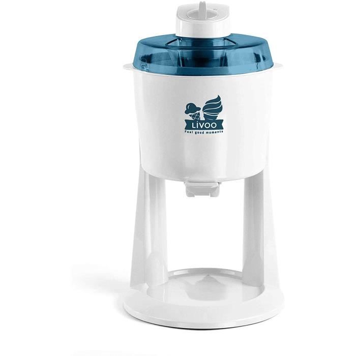 LIVOO MACHINE A GLACE ITALIENNE, Banc et Bleu capacité 1.2L