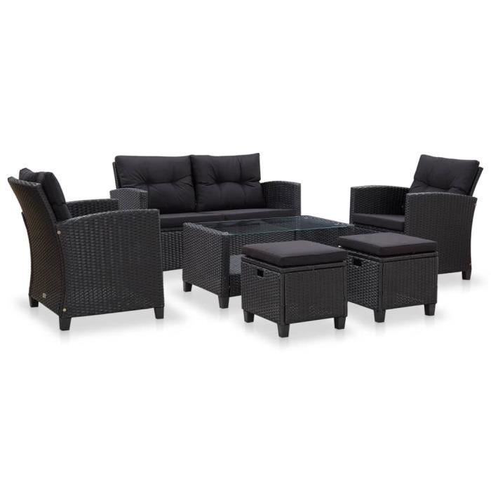 🍓9430Excellent Magnifique - Ensemble de Mobilier de Jardin 6 Pcs - Meuble Extérieur Mobilier Jardin Exterieur- Banc de jardin Salon