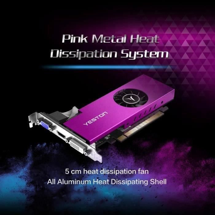 Yeston RX550-4G D5 Cartes Graphiques LP Radeon Chill 4 Go de MéMoire GDDR5 128 Bits 6000 MHz VGA - HDMI - DVI-D GPU
