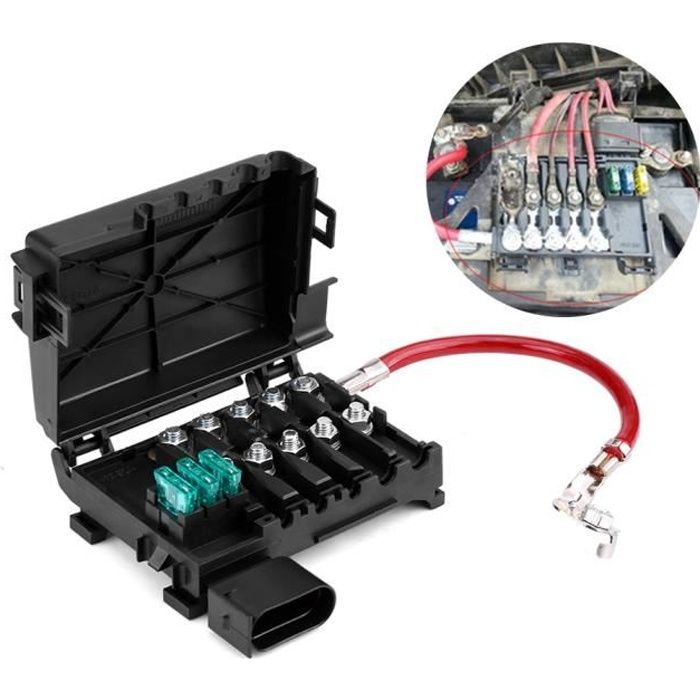 DBA Boîte à fusibles de batteries support de boîte à fusibles de batterie de voiture pour VW Jetta Golf Mk4 Beetle 99-04 1J0937550A
