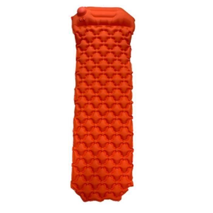 Matelas de Camping Extérieur Gonflable 192X56X6.3 cm Ultra-léger Pliable D'air+Oreiller ORANGE L51968