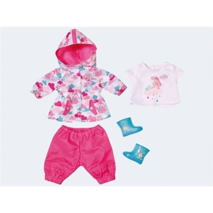 Poupées et accessoires Baby Fun Born Deluxe dans les vêtements de pluie ensemble