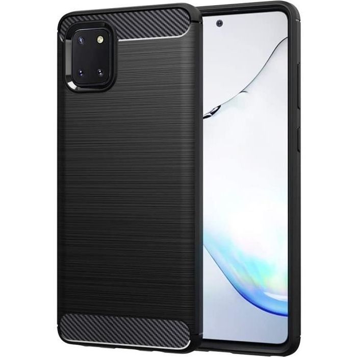 Coque pour Samsung Galaxy Note 10 Lite , Coque Silicone Anti-Choc Anti-Rayure Gel Case - Noir