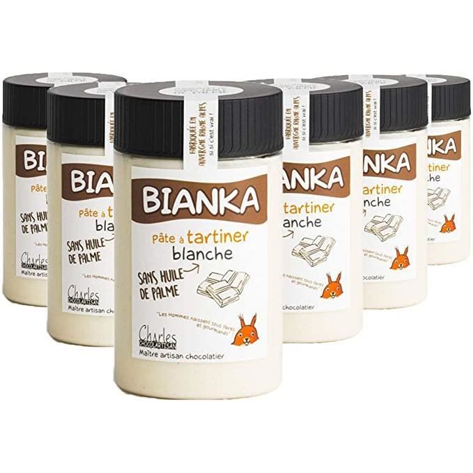 Lot de 6 pâtes à tartiner chocolat blanc Bianka - 6x280 g