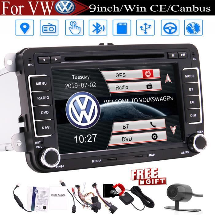 7 pouces voiture Radio écran tactile Double Din voiture Récepteur Unité stéréo de la tête Dash Navigation GPS pour Volkswagen T5 Lec