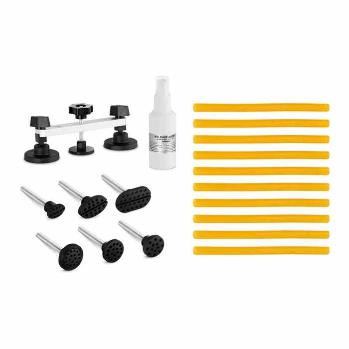 Kit de Débosselage Sans Peinture Pont Extracteur Outils DSP MSW-DENTPULLERSET5 (7 Ventouses À Coller 10 Bâtons De Colle Alu)