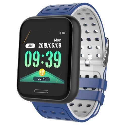 Montre Connectée 1.3'' Couleur Écran Tactile étanche Multiple Sport Fitness Bracelet Bleu