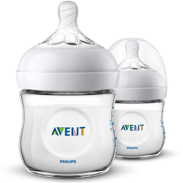 Philips Avent SCF030-27 Lot de 2 Biberon Natural 125 ml - 0 Mois+
