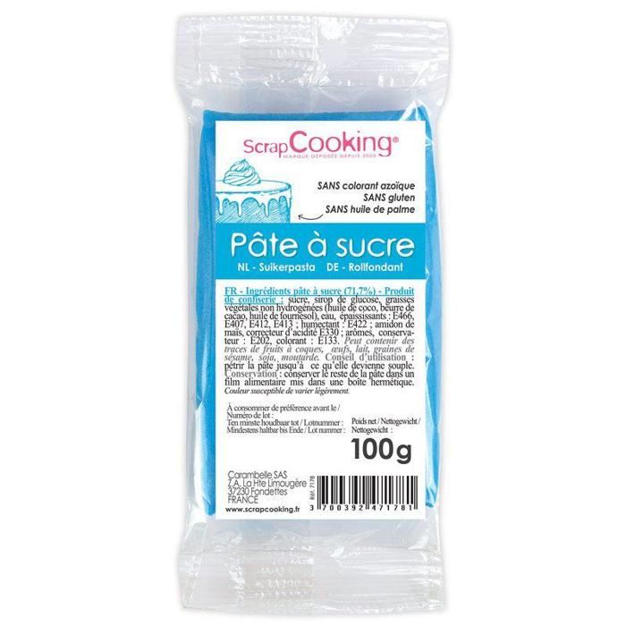 Pâte à sucre bleu foncé (vanille) - qualité pro...