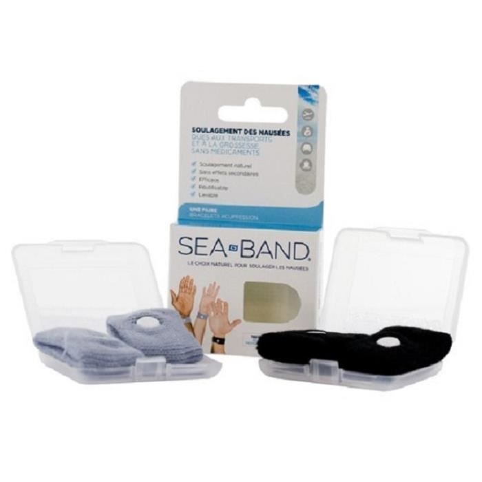 Sea-Band Adulte Bracelet Anti-Nausées Noir 2 Unités