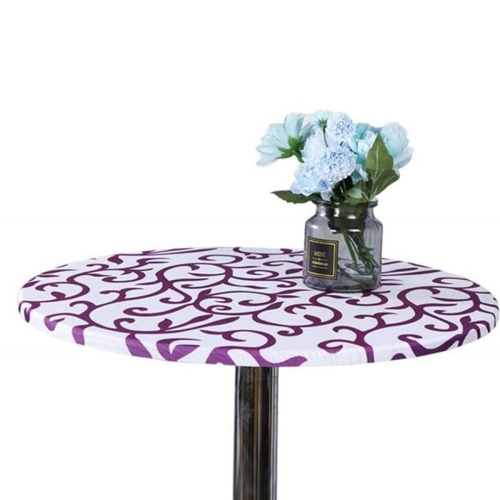SHLK 60 cm Nappe Parti élastique Ronde équipée de Protection Lavable Simple Imprimé Salle à Manger Home Décor intérieur extérieur