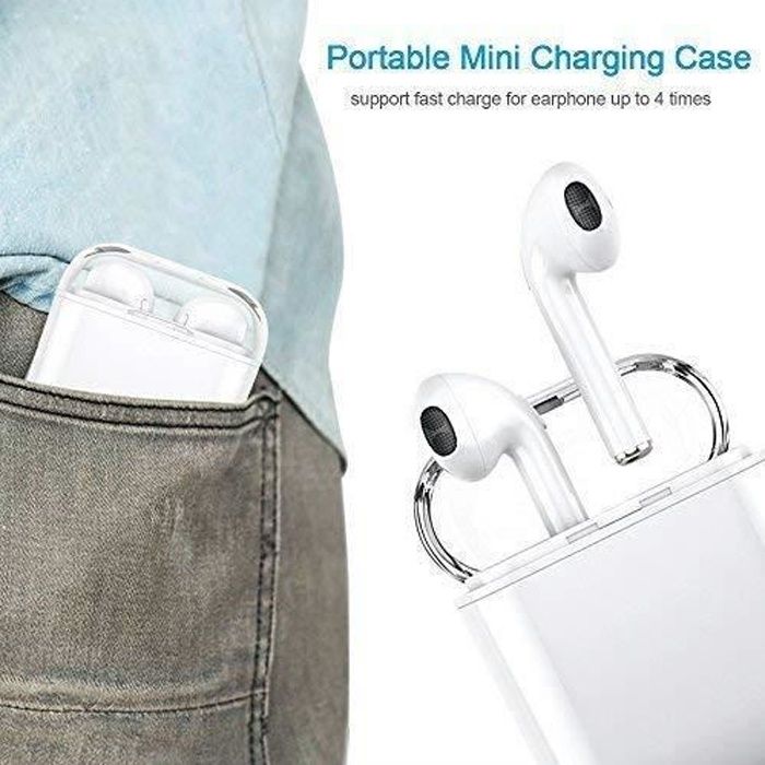 Écouteurs Bluetooth Oreillettes sans Fil Casque Bluetooth 4.2 Wireless Stéréo Intra-auriculaire Charge Box pour Android, iPhone