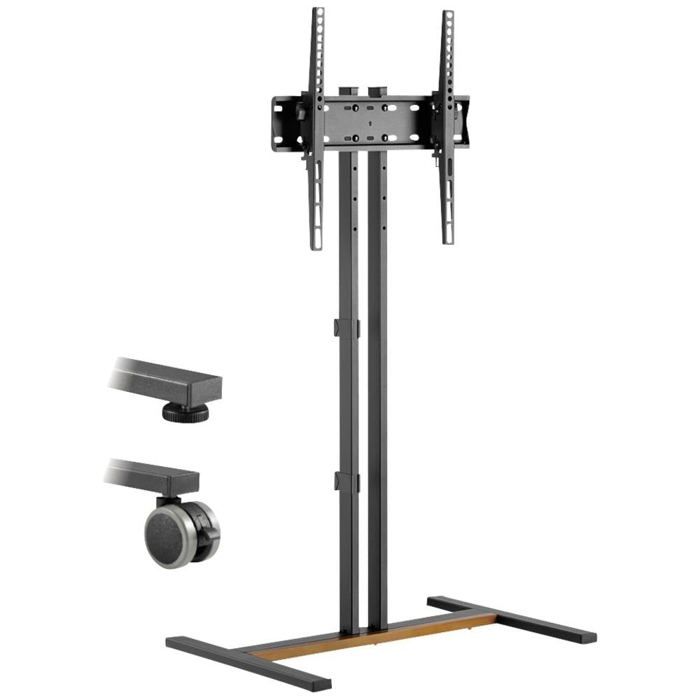 MyWall HP121L — Support TV mobile et fixe 34–55 VESA 200x200–400x400 noir aspect bois