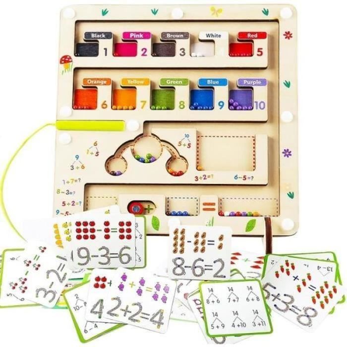 Labyrinthe Magnetique Des Couleurs Et Nombres, Jouets En Bois