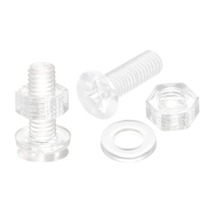 Vis M5 X 25mm à Tête Plate Cruciforme (Phillips) - Transparente - Lot De 25 Pièces - Pour PC/Machine - Marque Uxcell