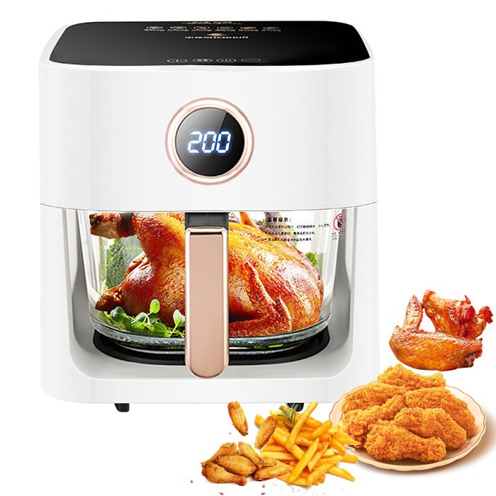 Friteuse à air chaud -Friteuses à air visibles 6L  Machine à frites maison Friteuse électrique entièrement automatique Airfryers