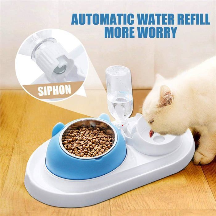 Comparer les prix de Gamelle Surélevée pour Chat – Distributeur Automatique Anti-Vomissements et Antidérapante pour Chats et Chiens