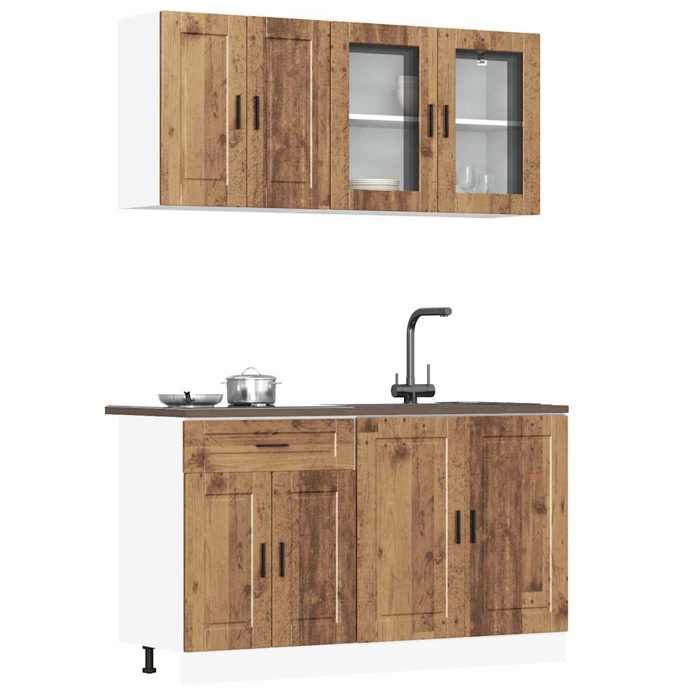 vidaXL Ensemble de 4 armoires de cuisine Porto en bois dingénierie vieilli 3314879