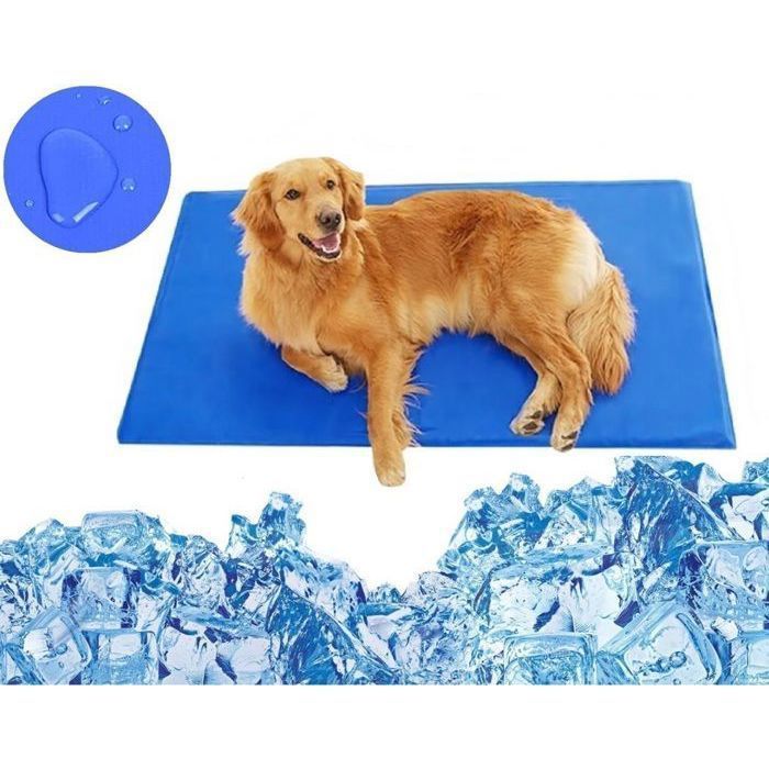 Tapis rafraîchissant en gel pour animaux de compagnie 50x90 cm Bleu