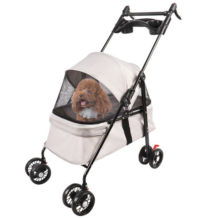 Comparer les prix de MIPAN.Poussette pour chien chat pliableLes petits et chiens âgésJusquà 20 kgRoues avec freins à 360°Panier xxlGris