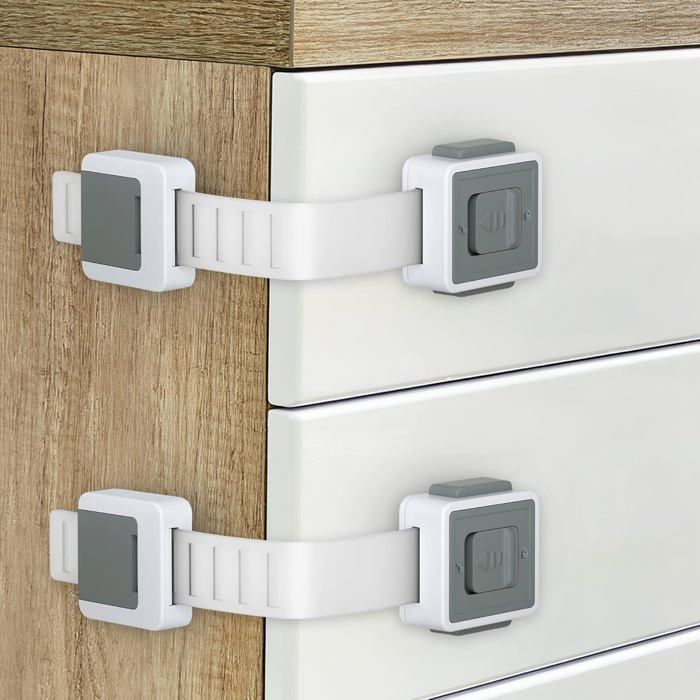 Lot de 6 verrous de sécurité enfant réglables pour placards de cuisine réfrigérateur et armoires.pour placards tiroirs