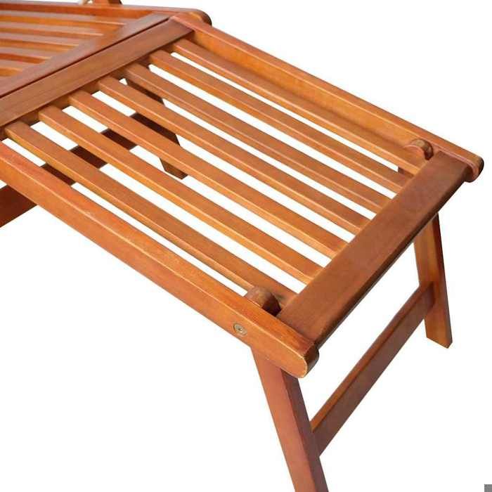 Sale 2026 Chaise longue/Transat - BURKE - 1 PLACE - avec repose-pied et coussin - Acacia solide Cc740