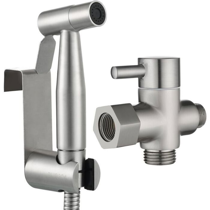 Kit douchette WC - PZCC - Suspendu - Inox SUS304 - Vanne 3 voies - Tuyau 15 m