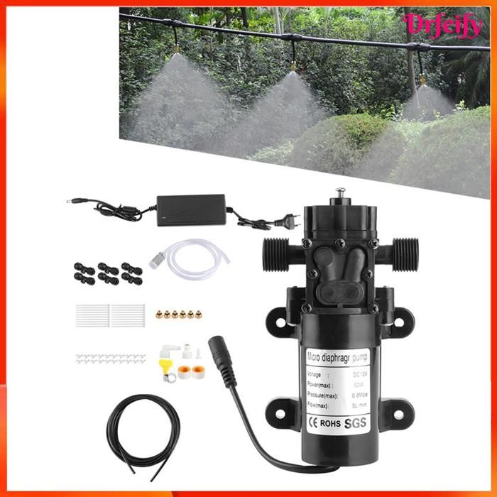 Système de refroidissement de jardin - AKOZON - Kit 6 buses (6 m) - Tuyau 6 m - Pompe 60W - Buses cuivre