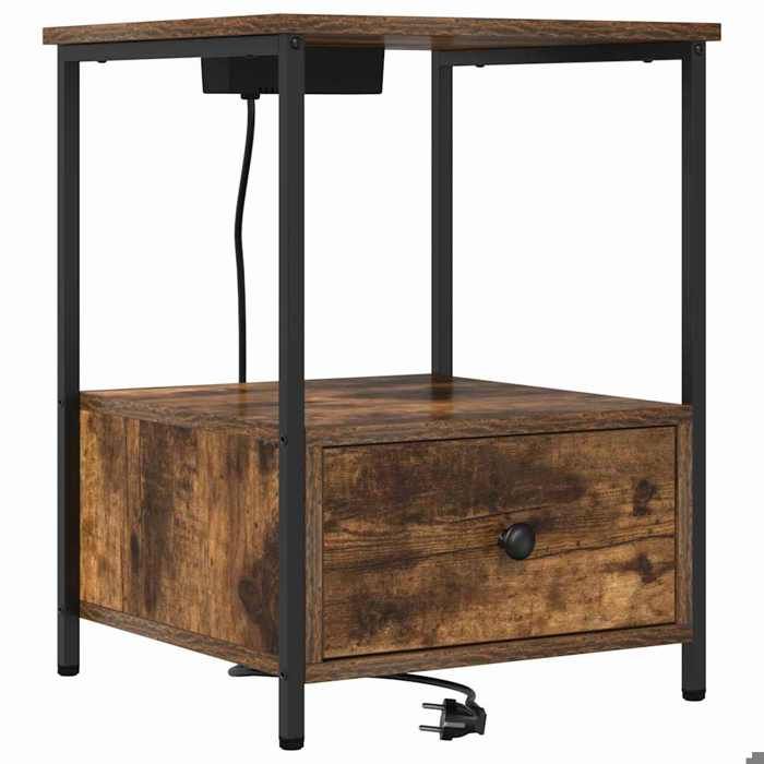 En solde Cabinet de chevet(1 pc) - UU - Armoire/Table de lit - Chêne fumé 42x41x56 cm Bois dingénierie L4843