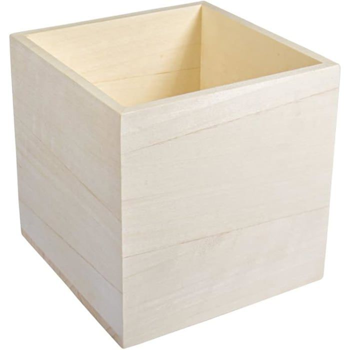 Boîte en bois p tissus cosmétiques 14X14X14cm 100% Fsc nature 64501505 14x14x14 cm
