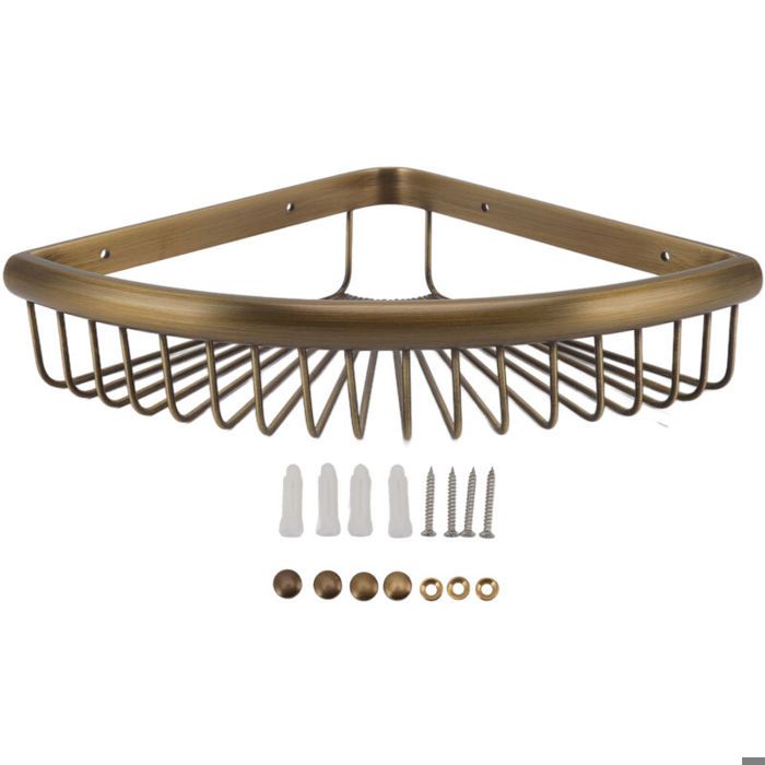 tagère de rangement triangulaire en laiton pour douche dangle Vintage étagère dangle pour organisateur de salle de bains