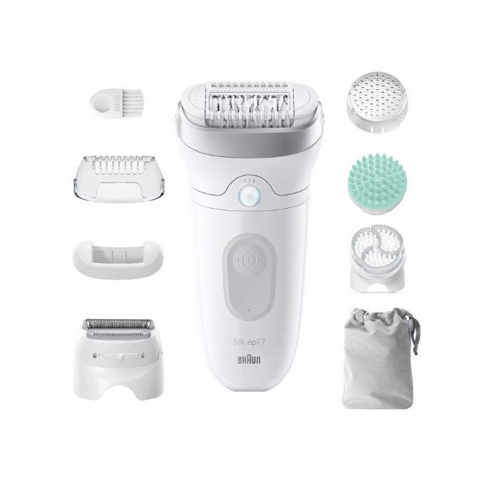 Braun Silk-épil 7 SkinSpa Epilatore 7-081 40 Pinzette MicroGrip Wet & Dry Senza Filo Batteria Litio 40 min Testine Esfoliazione
