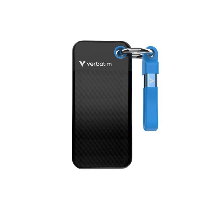 Disque SSD externe Verbatim Pocket - 512Go (Noir/Bleu)