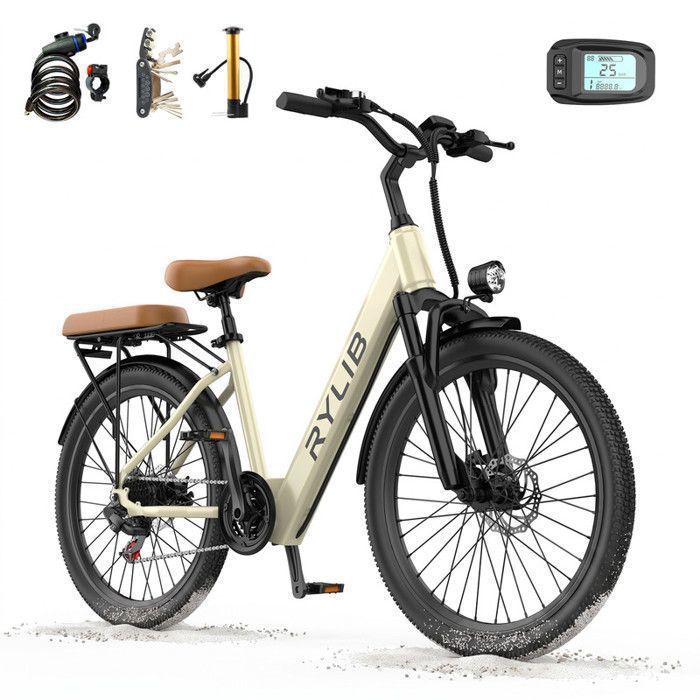Vélo Électrique 24 AAIRSK SU7 250W Batterie non Amovible 36V 10Ah7 VitessesÉcran LCD NFC Autonomie 28-40km(PAS) Siège Arrière