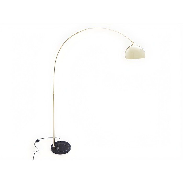Grand lampadaire arc - Métal et marbre - H. 180 cm - Doré - OMBRAGE
