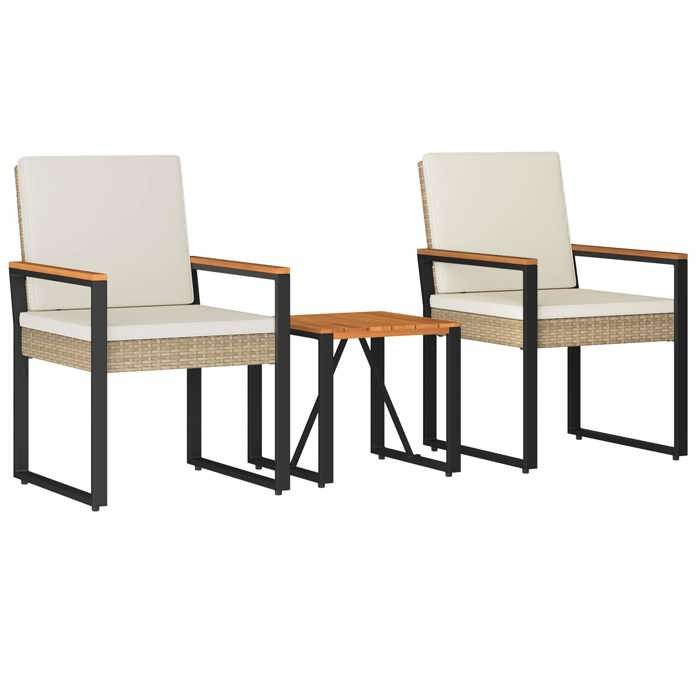 Meuble - Salon de jardin - Beige - Ensemble de meubles dextérieur 3 pc Beige et blanc crème_29907