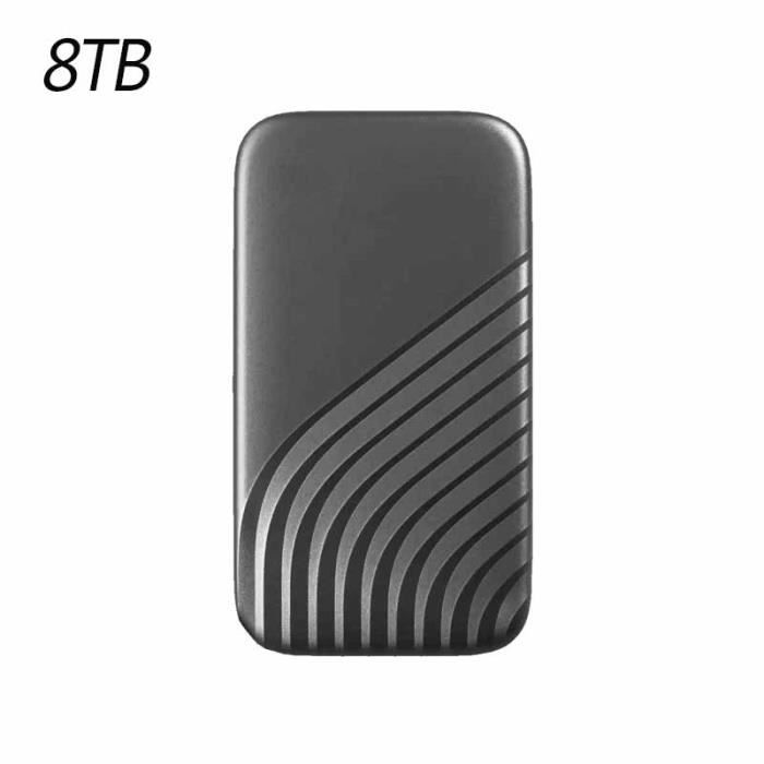 8 To Noir-Disque dur externe portable haute vitesse, SSD d'origine,  stockage de masse, USB 500, interface pou