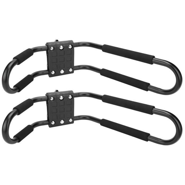 Lot De 2 Supports Universels J-bar Pour Toit De Voiture – Pour Kayak, Paddle, Canoë, Skis…, Capacité 68 Kg (150 Lbs)
