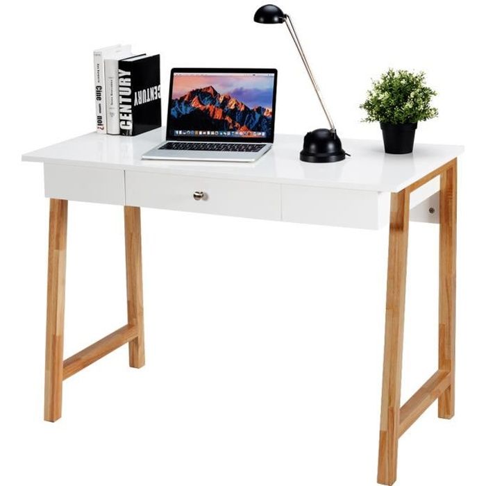 Brillant Blanc De Bureau Ordinateur Home Workstation coiffeuse meuble 
