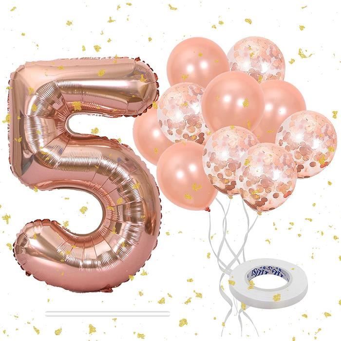 Ballon D Anniversaire 5 Ans Or Rose Decoration D Anniversaire Pour Fille 5 Ans Decoration D Anniversaire Ballon Gean 1730 Cdiscount Maison