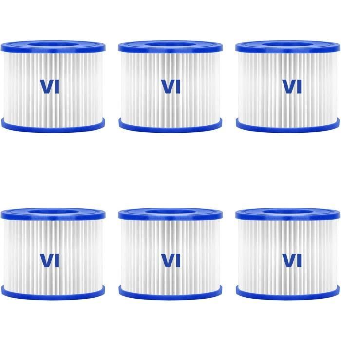 Filtre Piscine Bestway 58323 6 PCS Filtre Spa Type VI pour Lay-Z-Spa Miami Monaco Vegas