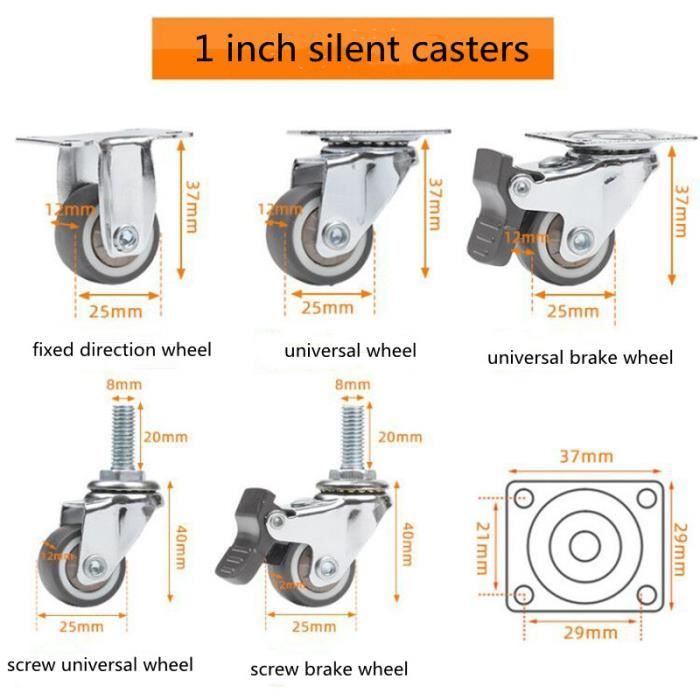 Tapez C - Roulettes Universelles En Laiton Pour Meubles, Table, Chaise