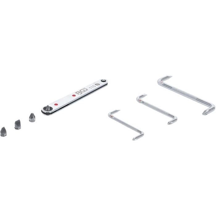 Cliquet Ultra-Mince 1/4 Avec 4 Embouts - 5mm D'Épaisseur - Pour Espaces Restreints - BGS 115
