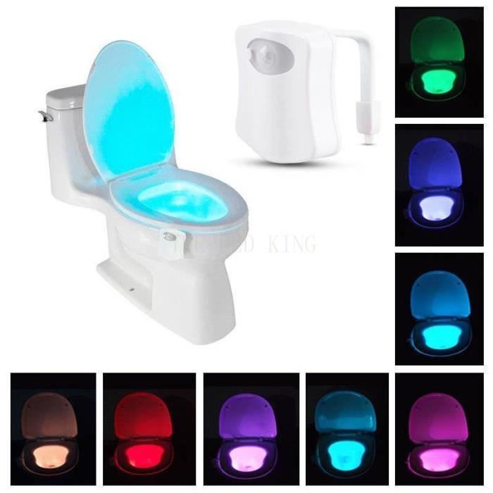 Veilleuse,Veilleuse de toilette avec capteur de lampe,batterie LED,ampoules  de mouvement et éclairage- 1pcs-8 Color